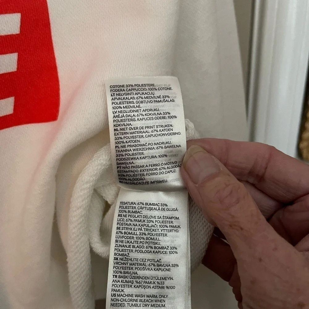 H&M Divided Rainbow Love Cropped Fleece Hoodie NWOT - Picture 7 of 8